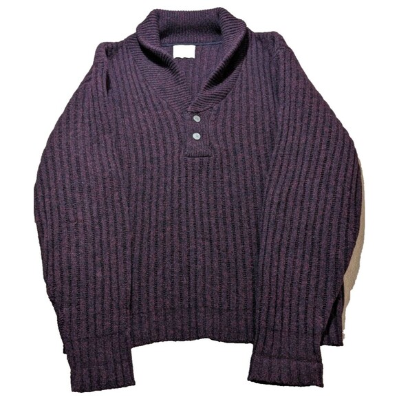 Vintage 1960s Pilgrim by Sears Lambs Wool Knit Shawl collar Sweater - Picture 1 of 9